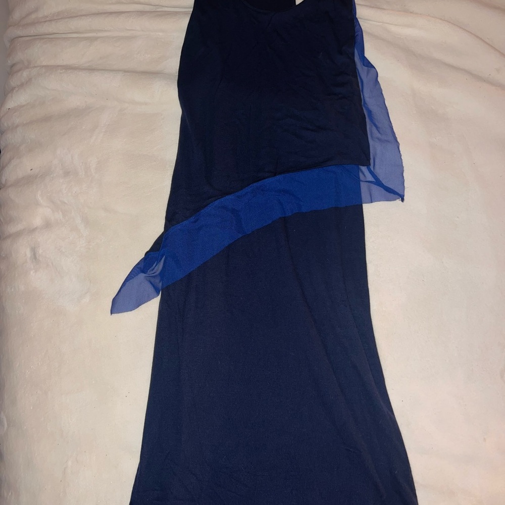 BCBGMaxAzria Midnight and Royal Blue Midi Dress